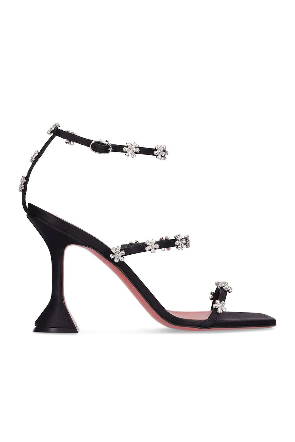 Sparkly Silver Beaded Ankle-Straps High Heels Sandals - Image 4