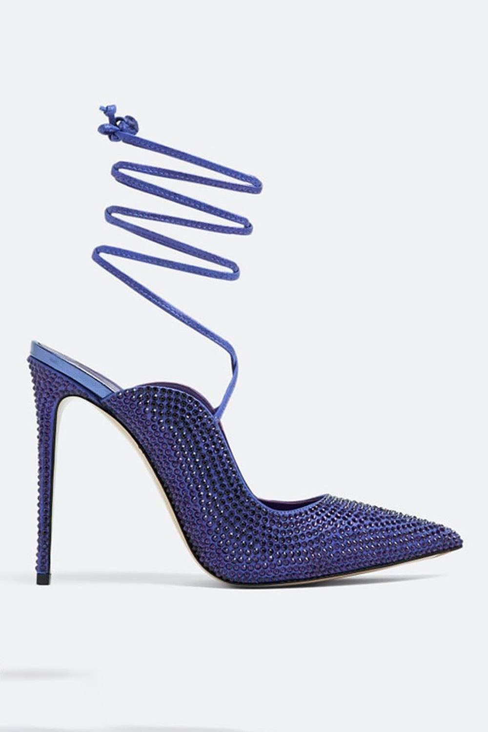 Sparkly Silver Beaded Stiletto High Heels - Image 5