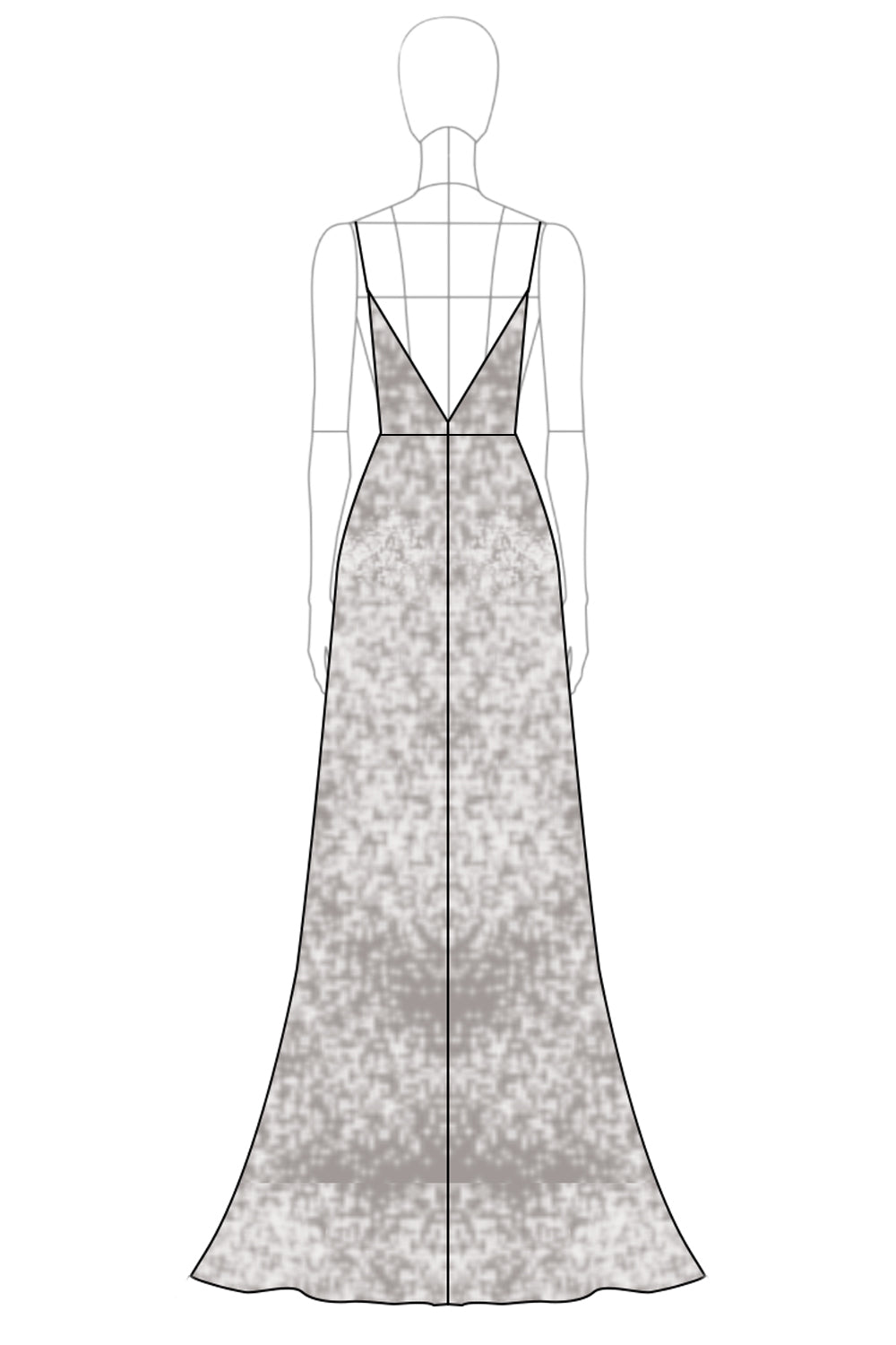 Sparkly V Neck A Line Silver Formal Dress - Image 3