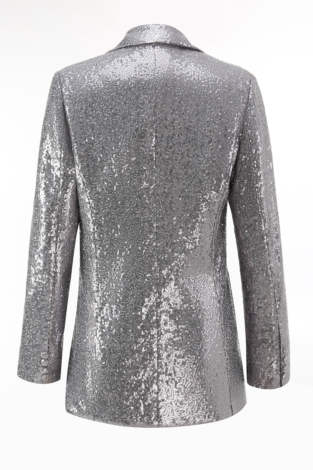 Sparkly Silver Notched Lapel 2-Piece Women Prom Suits - Image 5