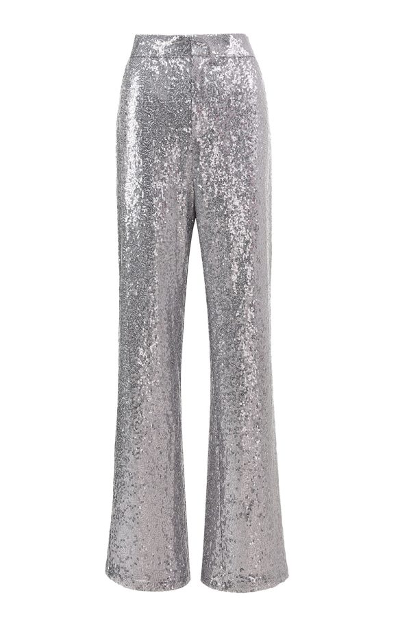 Sparkly Silver Notched Lapel 2-Piece Women Prom Suits - Image 7