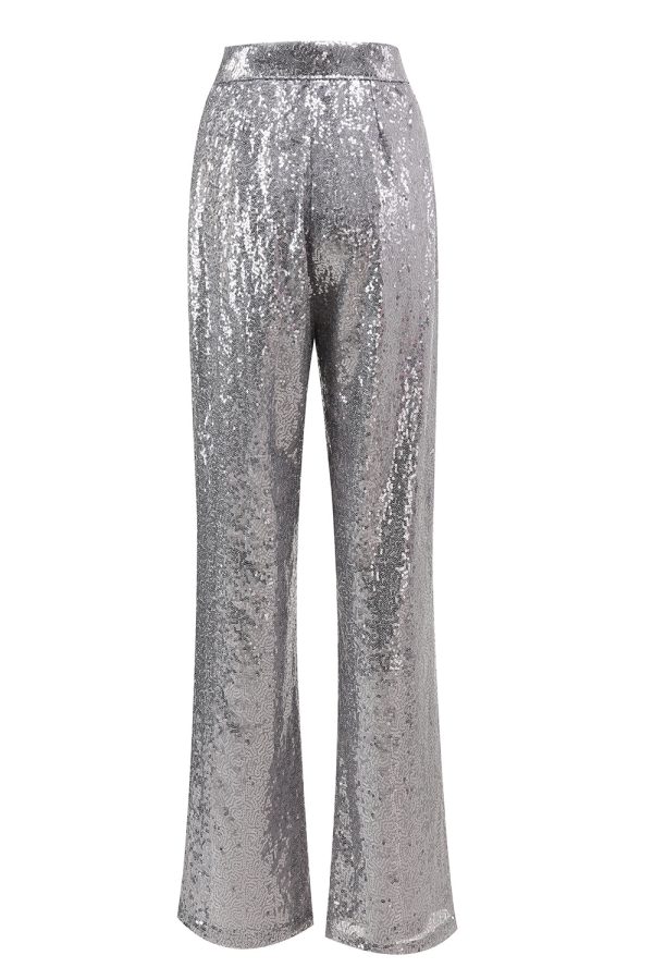 Sparkly Silver Notched Lapel 2-Piece Women Prom Suits - Image 8