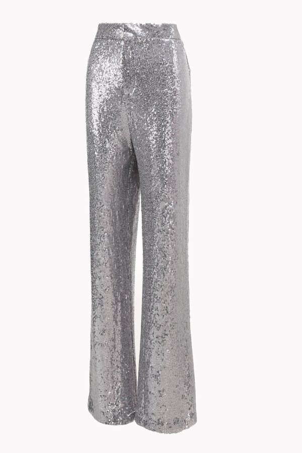 Sparkly Silver Notched Lapel 2-Piece Women Prom Suits - Image 9
