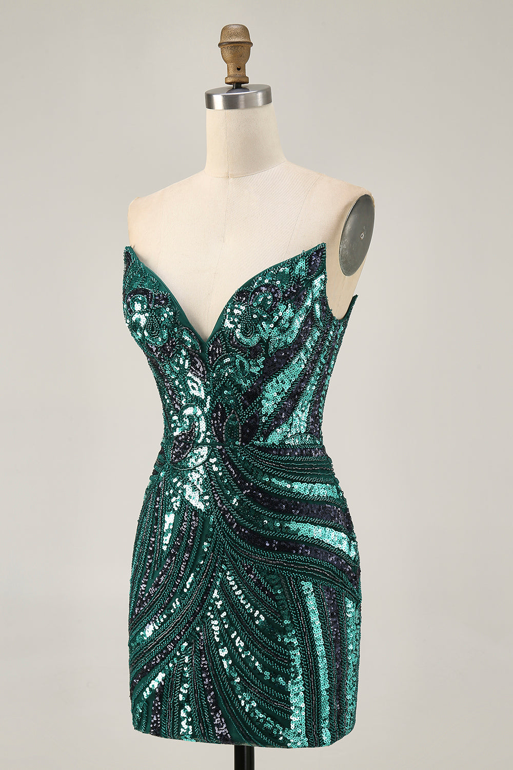 Sparkly Strapless Royal Blue Bodycon Homecoming Dress - Image 11
