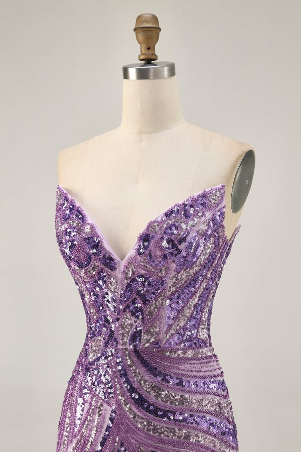 Sparkly Strapless Royal Blue Bodycon Homecoming Dress - Image 24