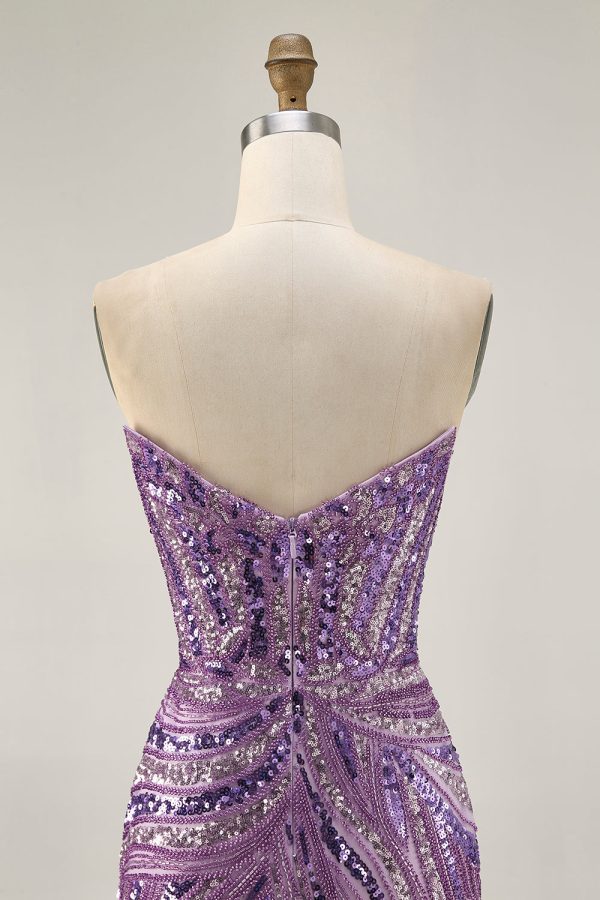 Sparkly Strapless Royal Blue Bodycon Homecoming Dress - Image 23