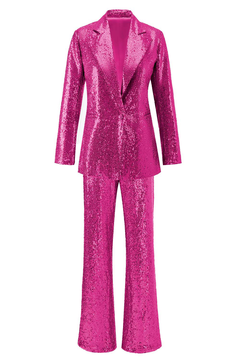Sparkly Silver Notched Lapel 2-Piece Women Prom Suits - Image 13