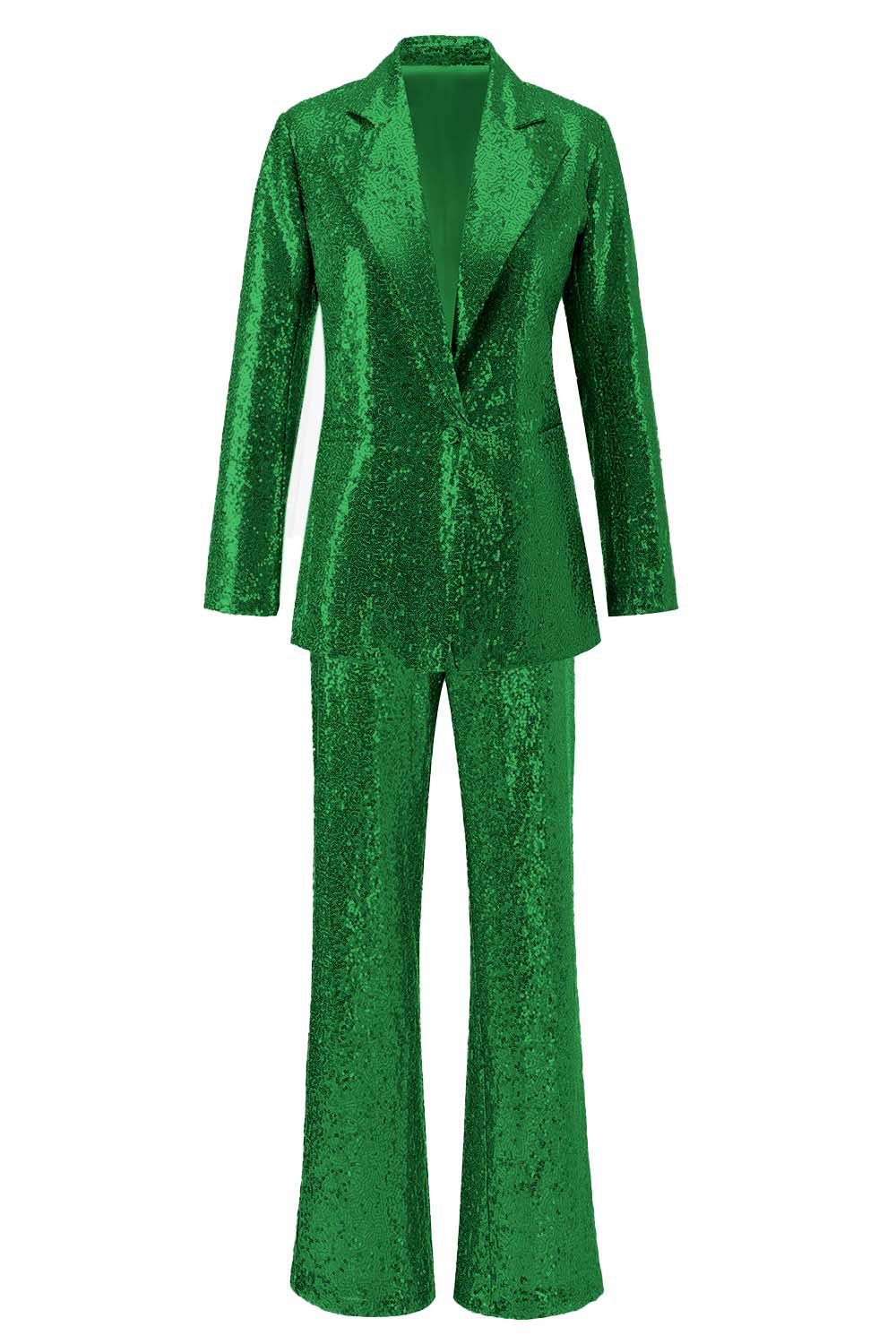 Sparkly Silver Notched Lapel 2-Piece Women Prom Suits - Image 15